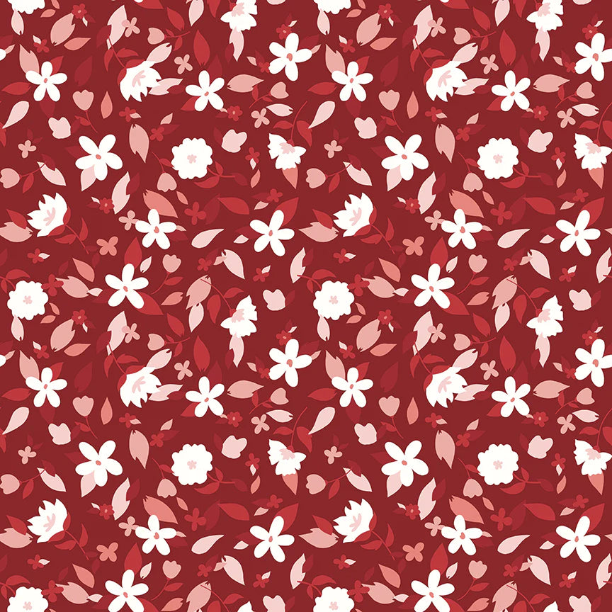(5 yd) Riley Blake Yacht Club 15923 Red Flowers