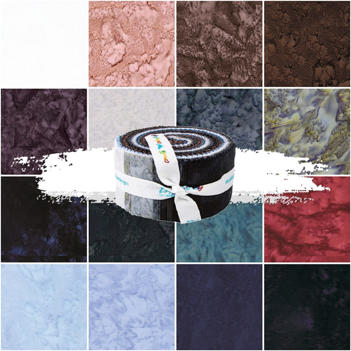 Riley Blake Expressions Batiks Hand Dyes "Quartz Crystals" - 40 Strip Rolie Polie