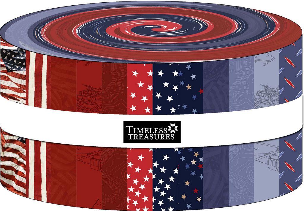 Timeless Treasures - Path To Freedom - 40 2.5" Strips/Jelly Roll