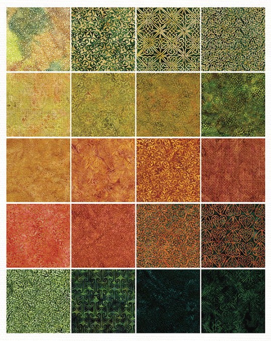 Island Batik - Celtic Fields - 20 Fabrics, 40 Total Strips
