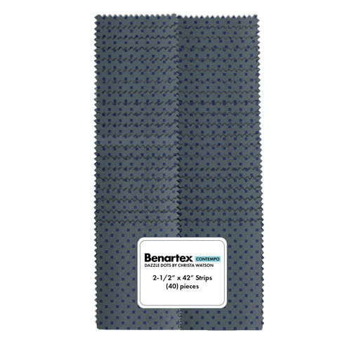 Benartex Charcoal Dazzle Dots Strip-pies - 40 2.5" Strips