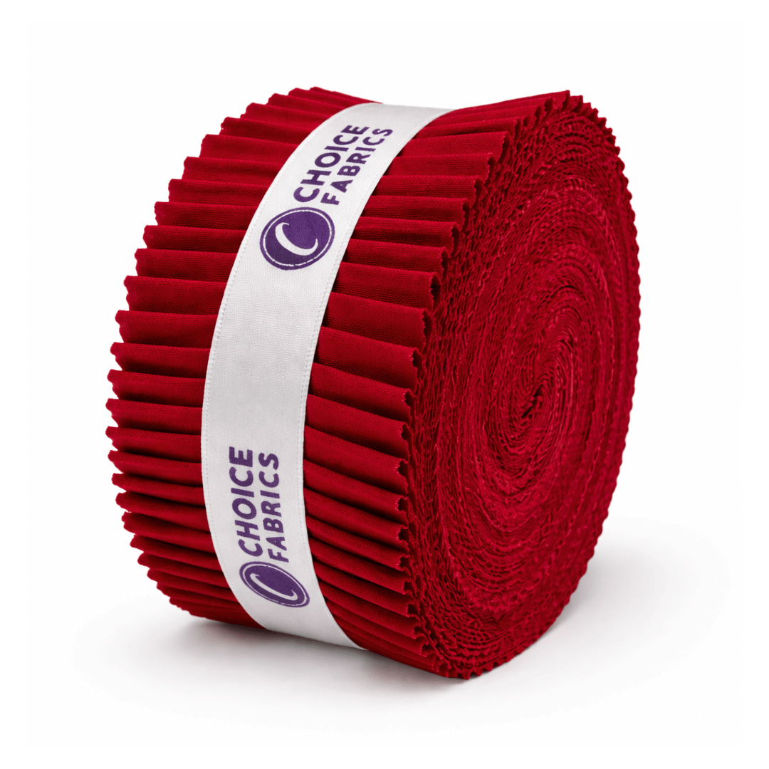 Choice Fabrics Supreme Solids Jelly Roll - Scarlet - 40 Strips