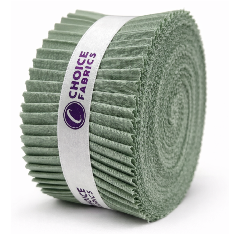 Choice Fabrics Supreme Solids Jelly Roll - Bay Leaf - 40 Strips