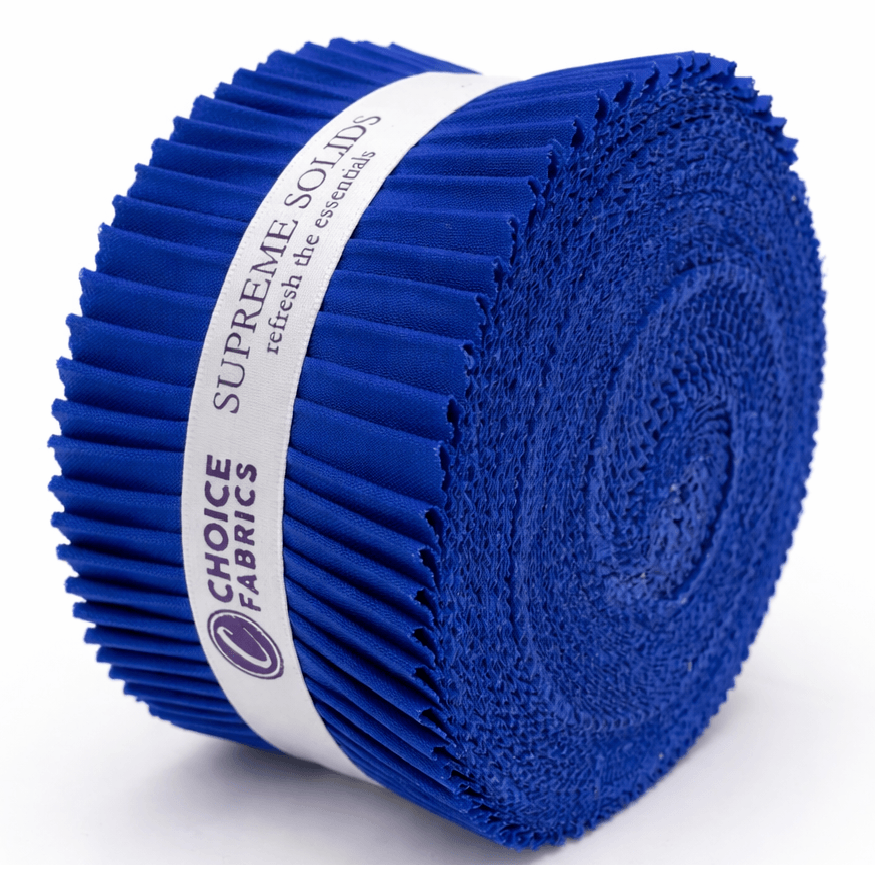 Choice Fabrics Supreme Solids Jelly Roll - Dazzling Blue - 40 Strips