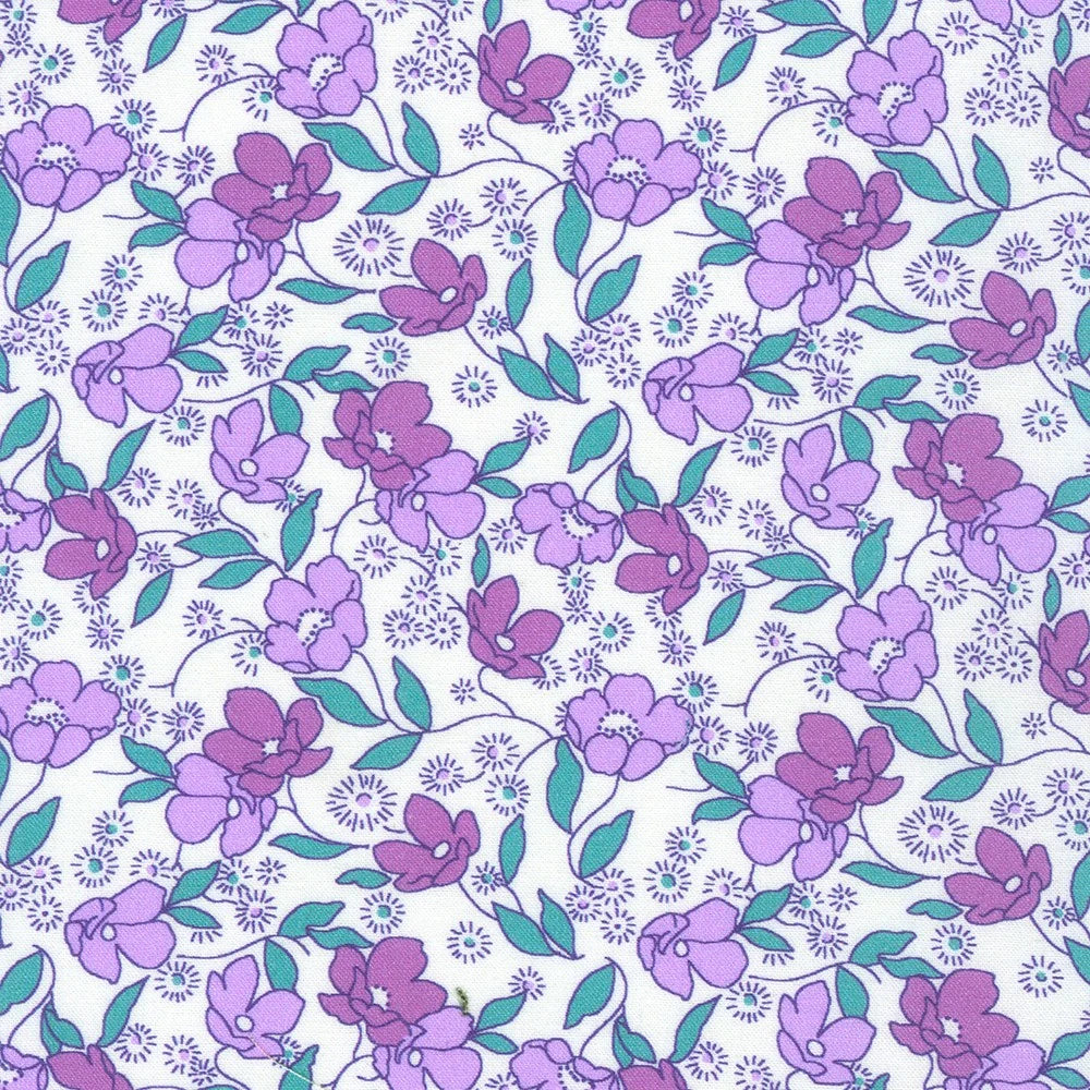 (1.5 yd) Robert Kaufman Little Blossoms FLHD-21886-252 Thistle