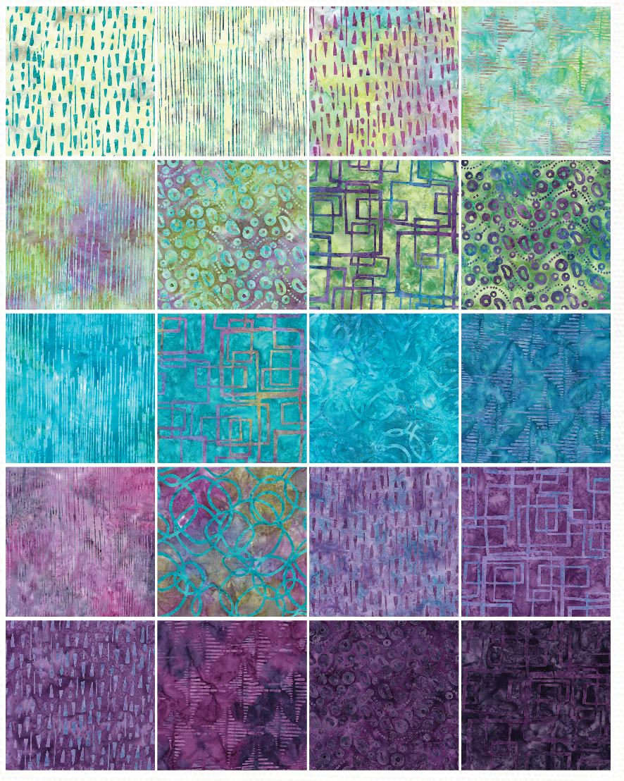 Island Batik - Fairy Floss - 20 Fabrics, 40 Total Strips