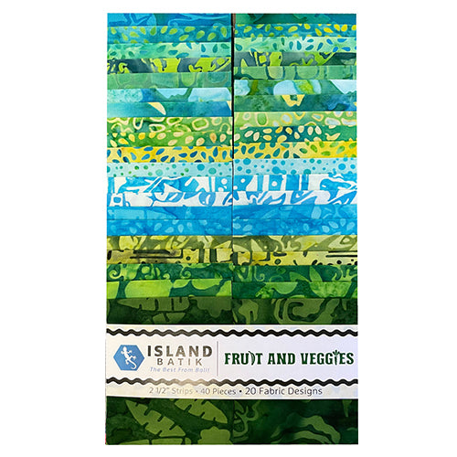 Island Batik - Fruits and Veggies - 20 Fabrics, 40 Total Strips