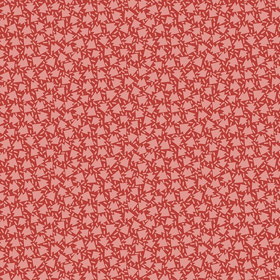 (5.5 yd) Andover/Makower UK Retro Ho Ho A-581-R Little Trees Red