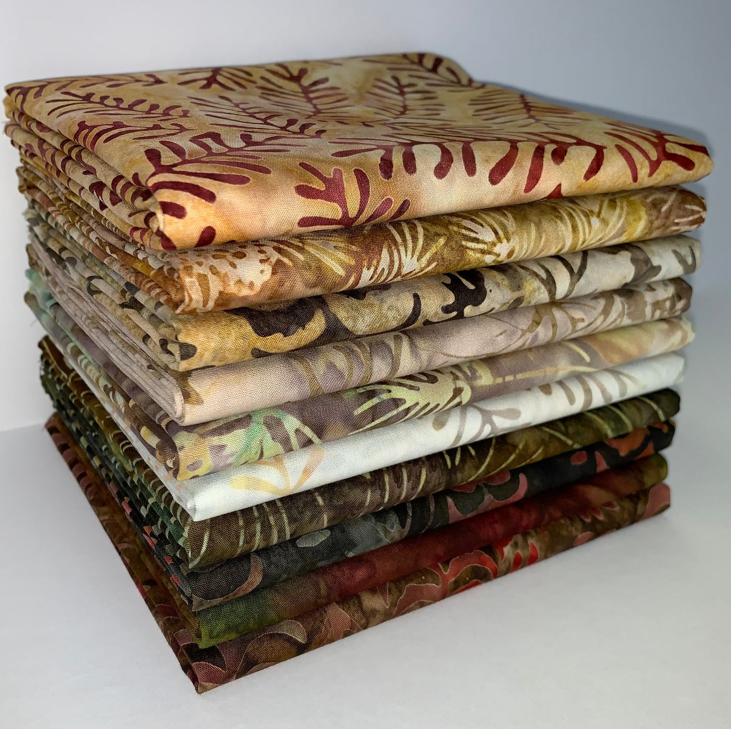 Robert Kaufman Artisan Batik Autumn/Forest Trails Half-Yard Bundle (Col. #2) - 10 Fabrics, 5 Total Yards