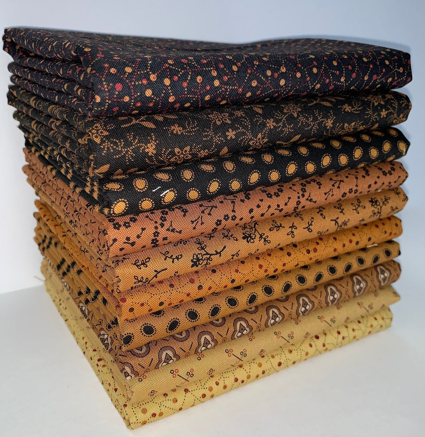 Marcus Fabrics "Butternut & Peppercorn" Half-yard Bundle - 10 Fabrics, 5 Total Yards