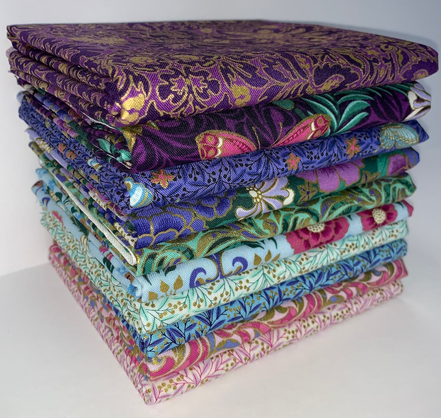 Robert Kaufman "Midnight Nectar" (Hummingbirds) Half-Yard Bundle - 10 Fabrics, 5 Total Yards