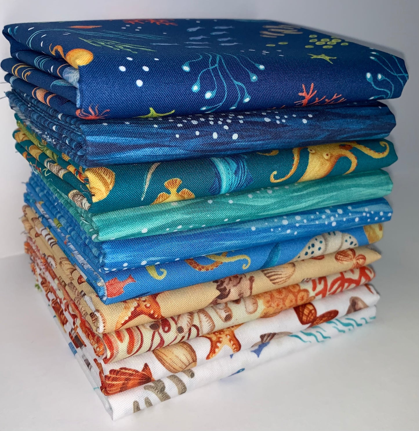 Robert Kaufman "Once Upon A Mermaid" Half-Yard Bundle - 10 Fabrics, 5 Total Yards