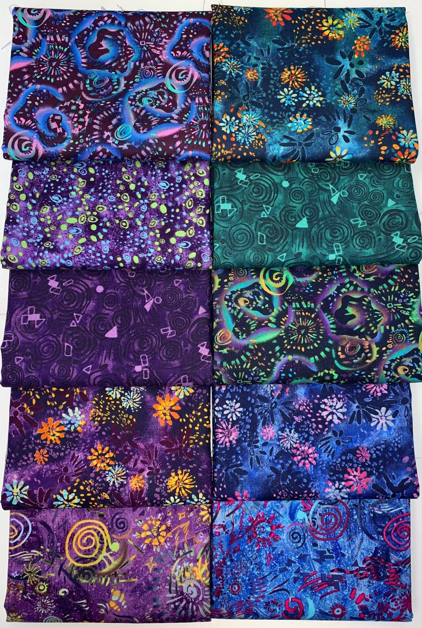 Choice Gallery "Color Craze" Half-yard Bundle - 10 Fabrics, 5 Total Yards