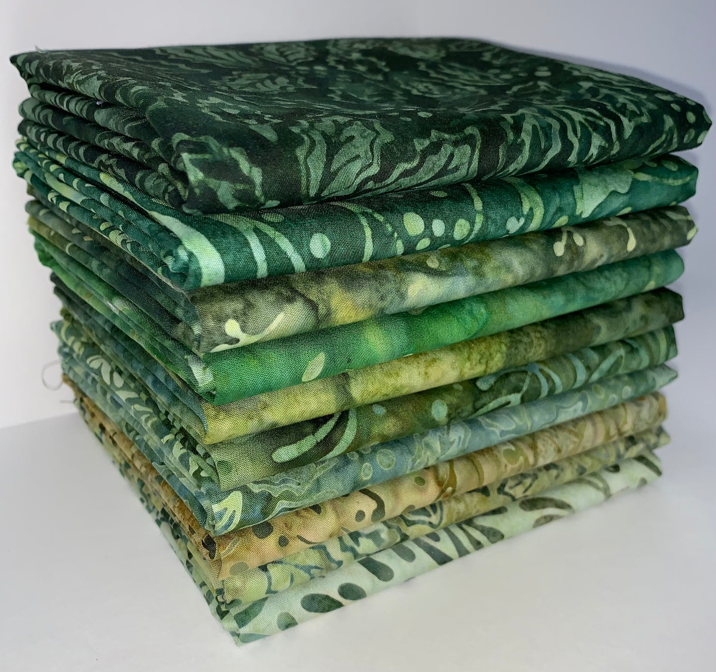 Robert Kaufman Artisan Batik "Wintergreen" Half-yard Bundle - 10 Fabrics, 5 Total Yards