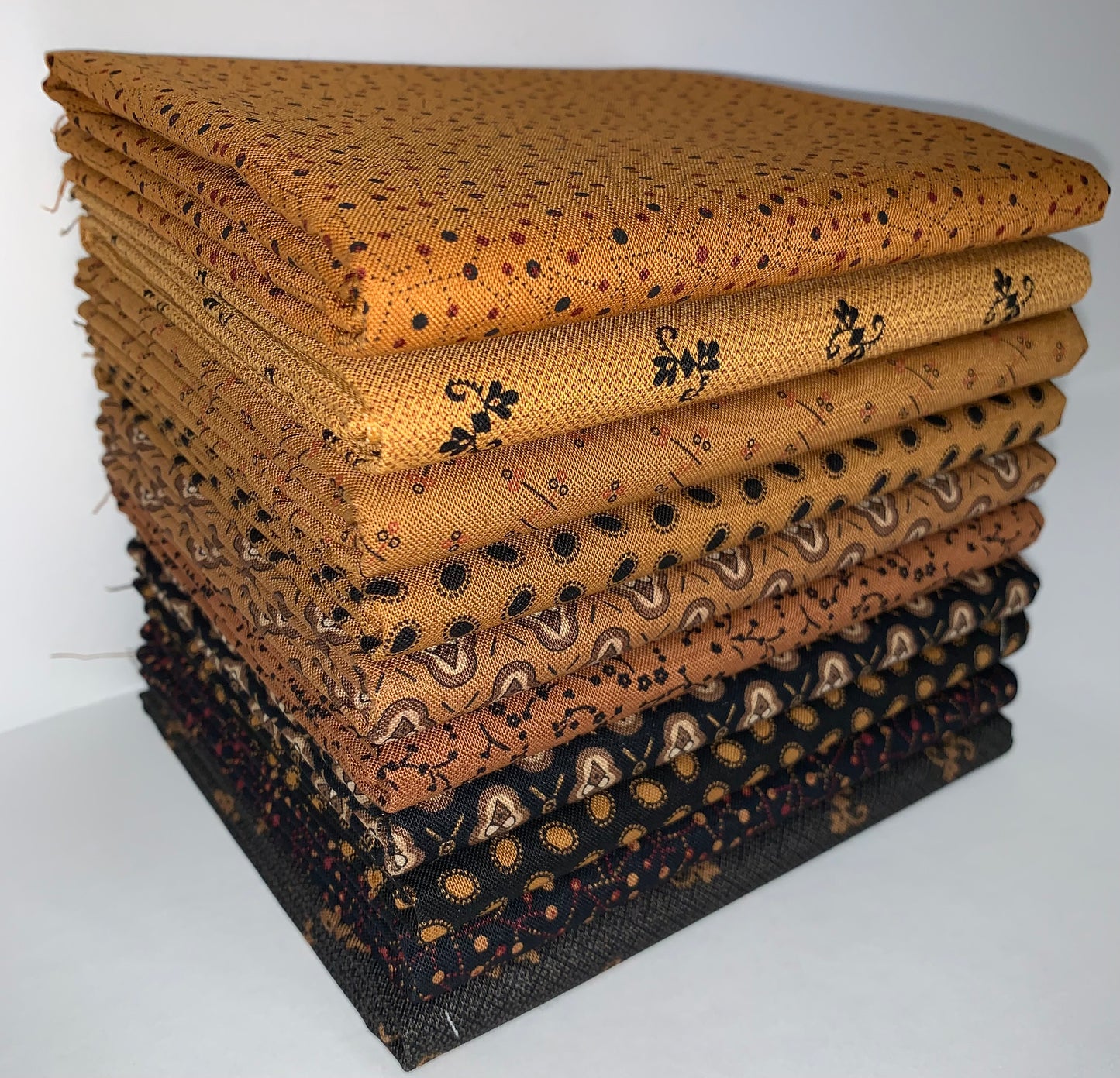 Marcus Fabrics "Butternut & Peppercorn" Half-yard Bundle - 10 Fabrics, 5 Total Yards
