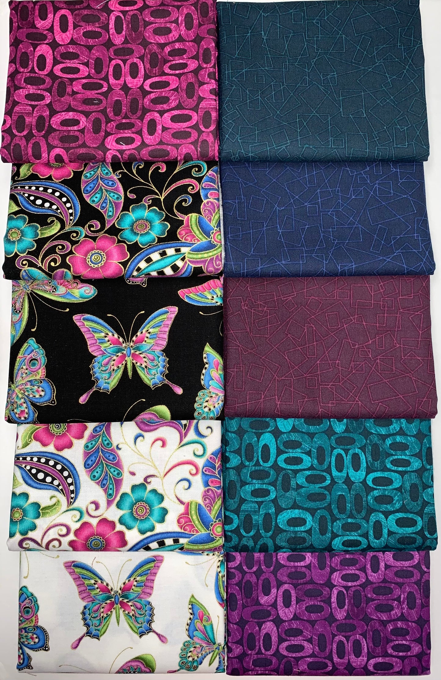 Benartex "Alluring Butterflies" Half-Yard Bundle - 10 Fabrics, 5 Total Yards