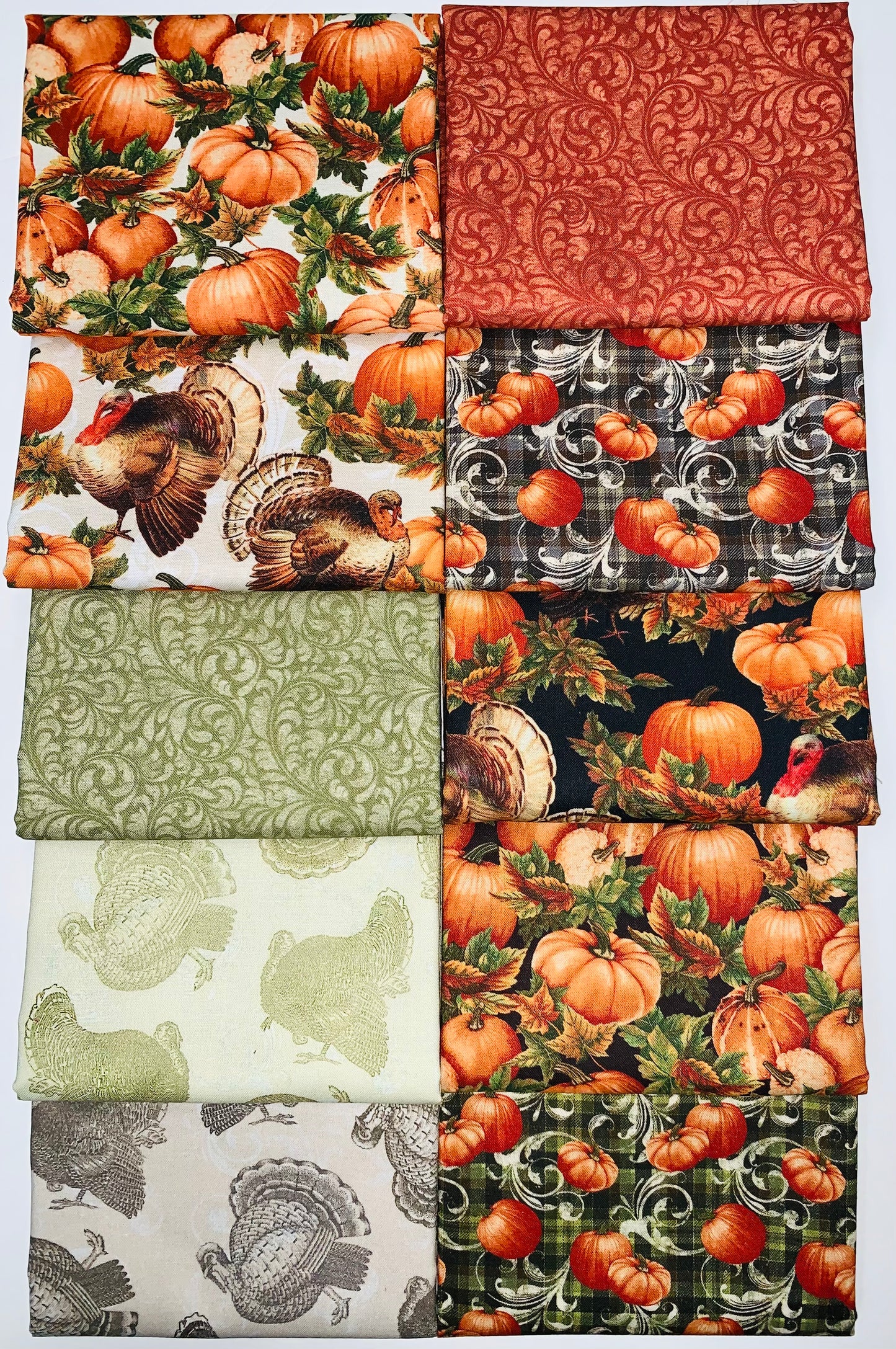 Benartex "Turkey Time" Half-Yard Bundle - 10 Fabrics, 5 Total Yards