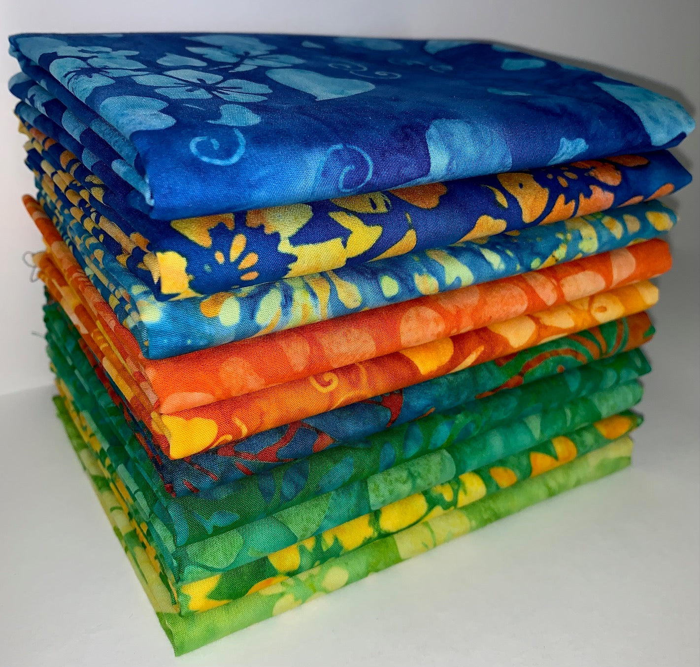 Robert Kaufman Artisan Batik "Floral Fantasy" Half-yard Bundle - 10 Fabrics, 5 Total Yards