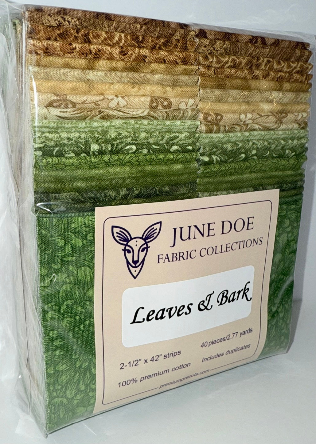 June Doe Fabric Collections - Leaves & Bark - 40-Strip Pack