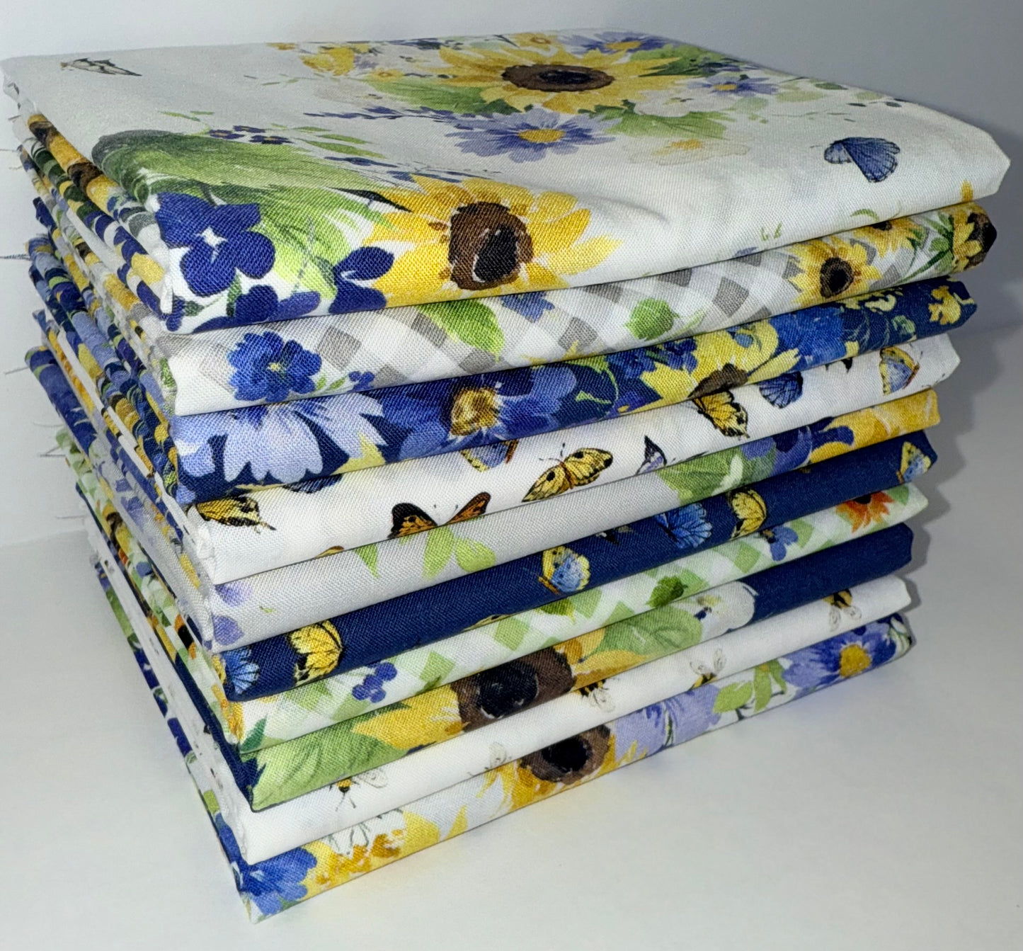 Clothworks "Sunflower Bouquet" Half-yard Bundle - 10 Fabrics, 5 Total Yards