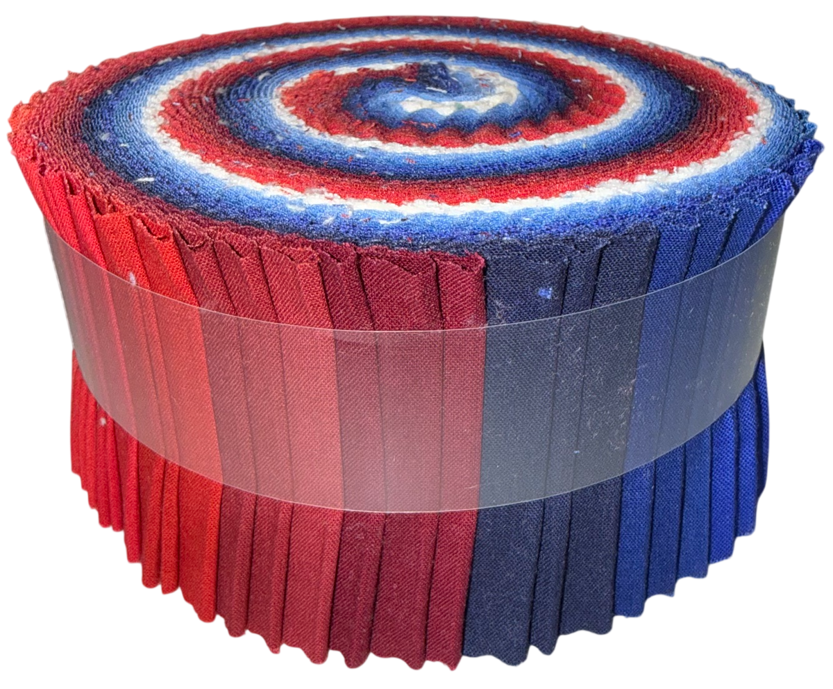 Clothworks American Made Brand - Patriotic Solids - 40 Strip Jelly Roll