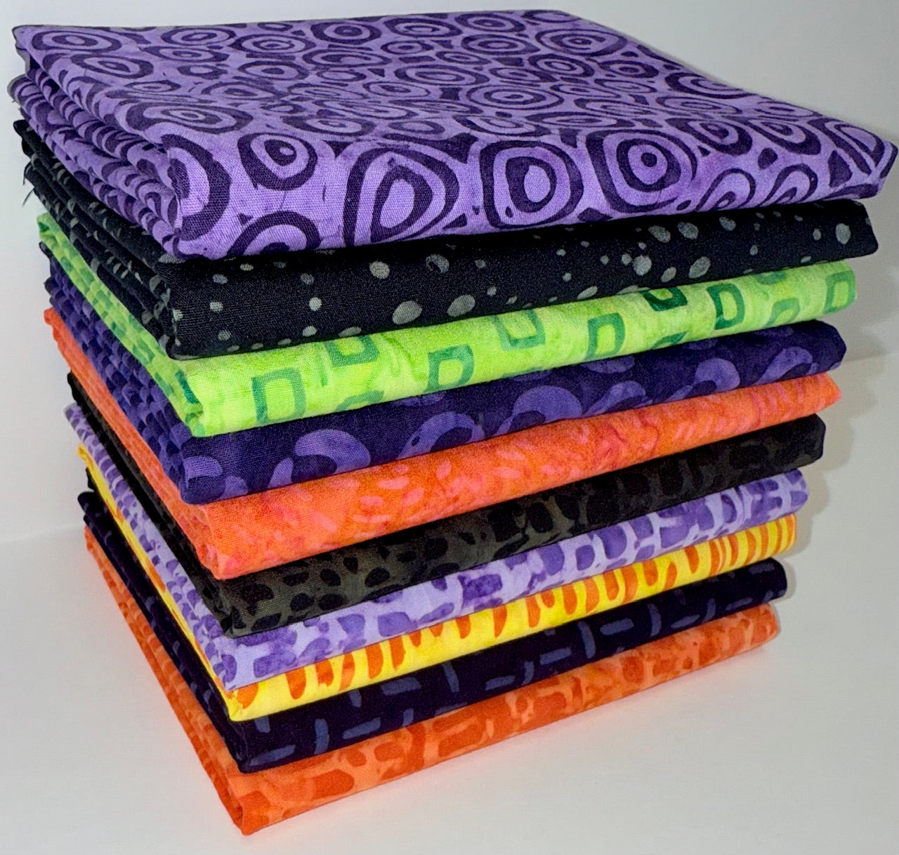 Riley Blake Expessions Batiks "Halloween" Half-yard Bundle - 10 Fabrics, 5 Total Yards