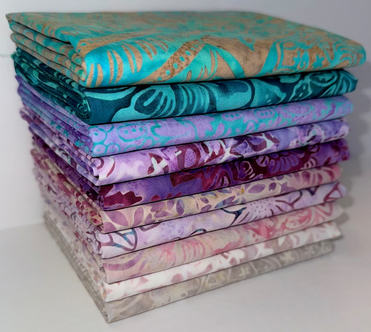 Riley Blake Expressions Batiks "Frozen Grapes" Half-yard Bundle - 10 Fabrics, 5 Total Yards
