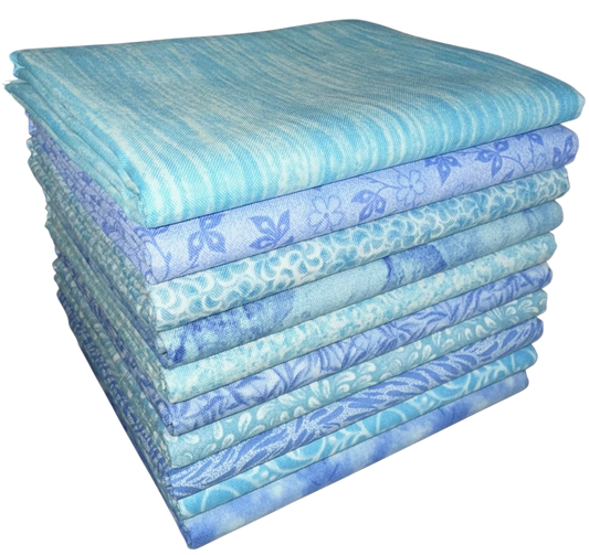 Basic Colors - Sky (Lt. Blue) Half-yard Bundle - 10 Fabrics, 5 Total Yards