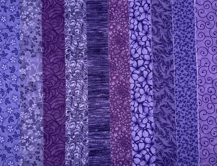 June Doe Fabric Collections - Purple Basics - 40-Strip Pack
