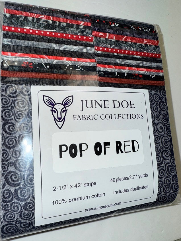 June Doe Fabric Collections - Pop Of Red - 40-Strip Pack