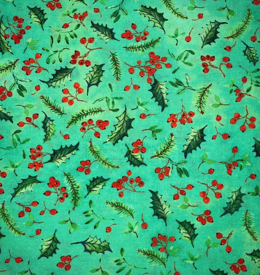 (6 yd) Robert Kaufman Yuletide Bouquet 21786-7 Green Holly