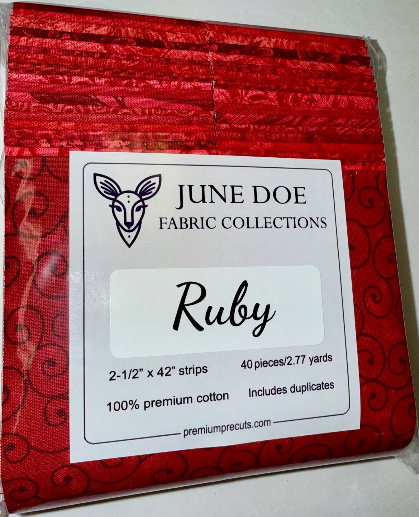 June Doe Fabric Collections - Ruby - 40-Strip Pack