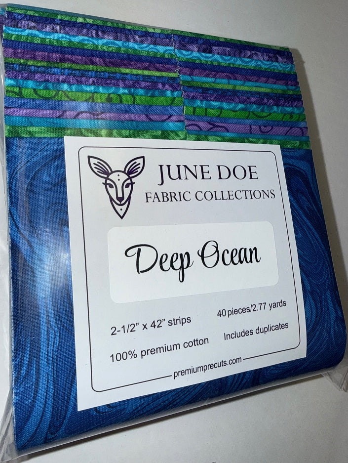 June Doe Fabric Collections - Deep Ocean - 40-Strip Pack