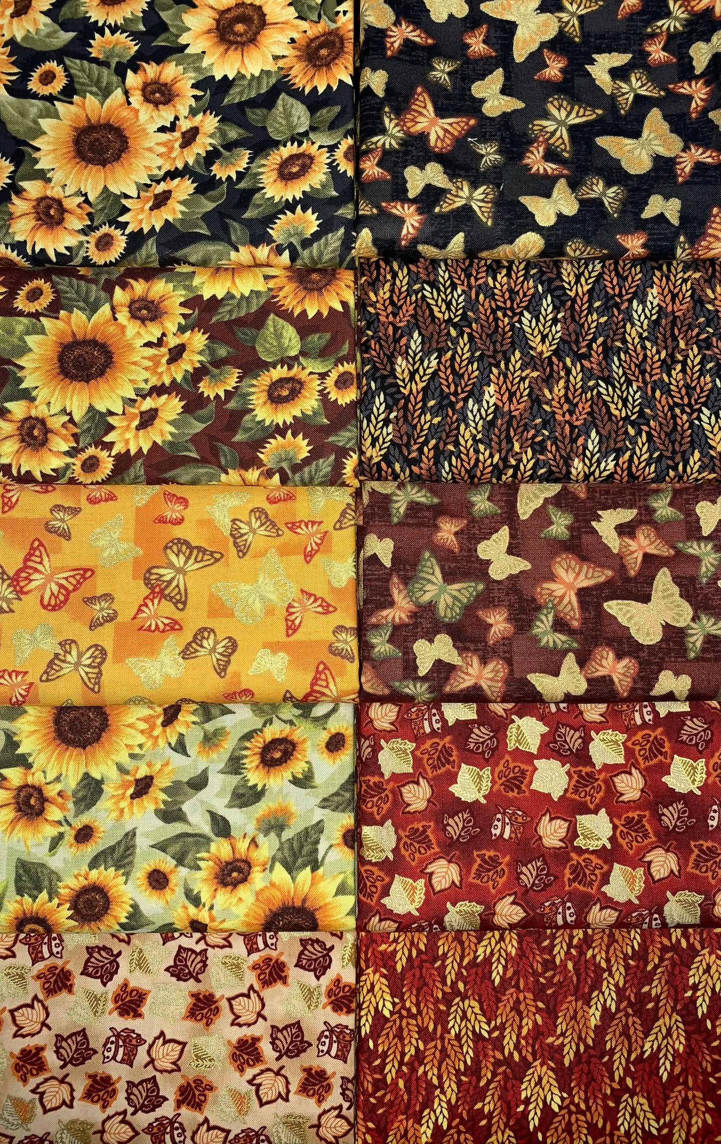 Choice "Golden Harvest" Half-yard Bundle - 10 Fabrics, 5 Total Yards