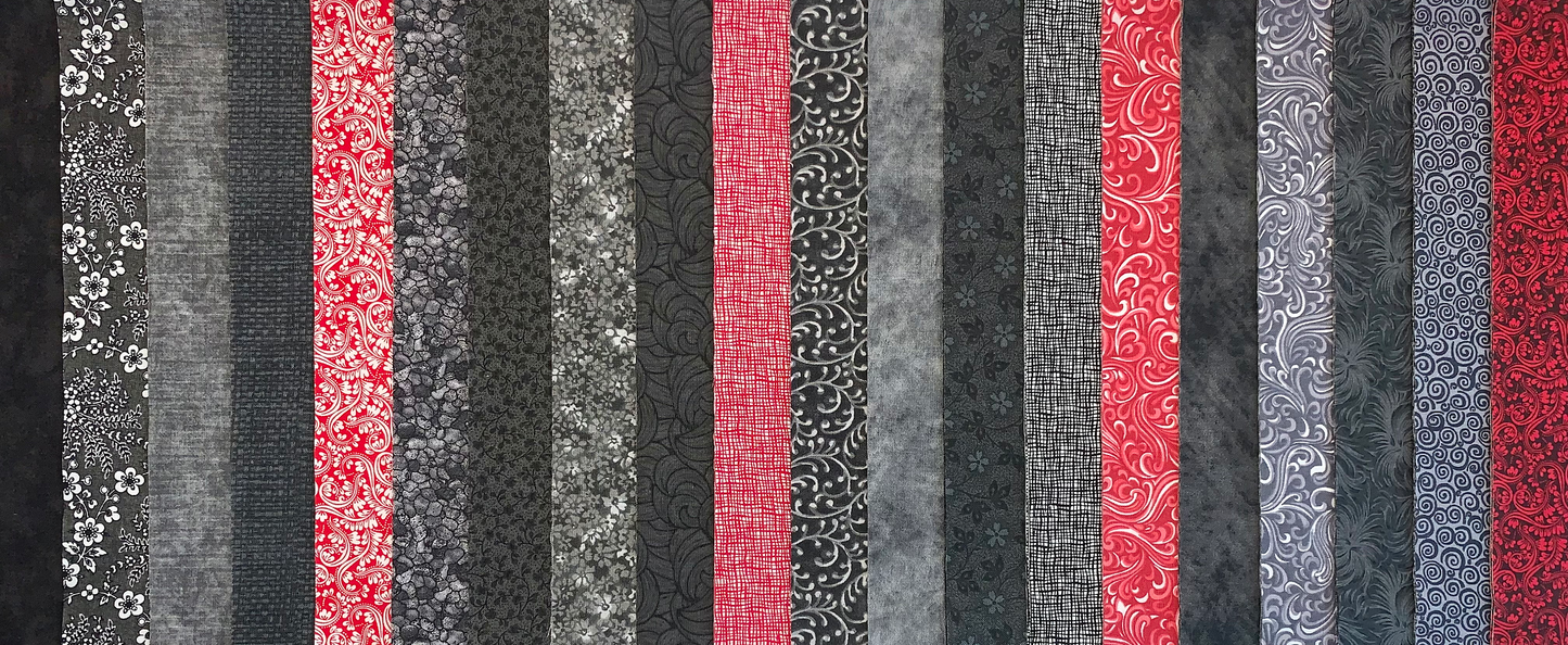 Touch of Red 2.5" Roll - 20 Fabrics, 20 Total Strips