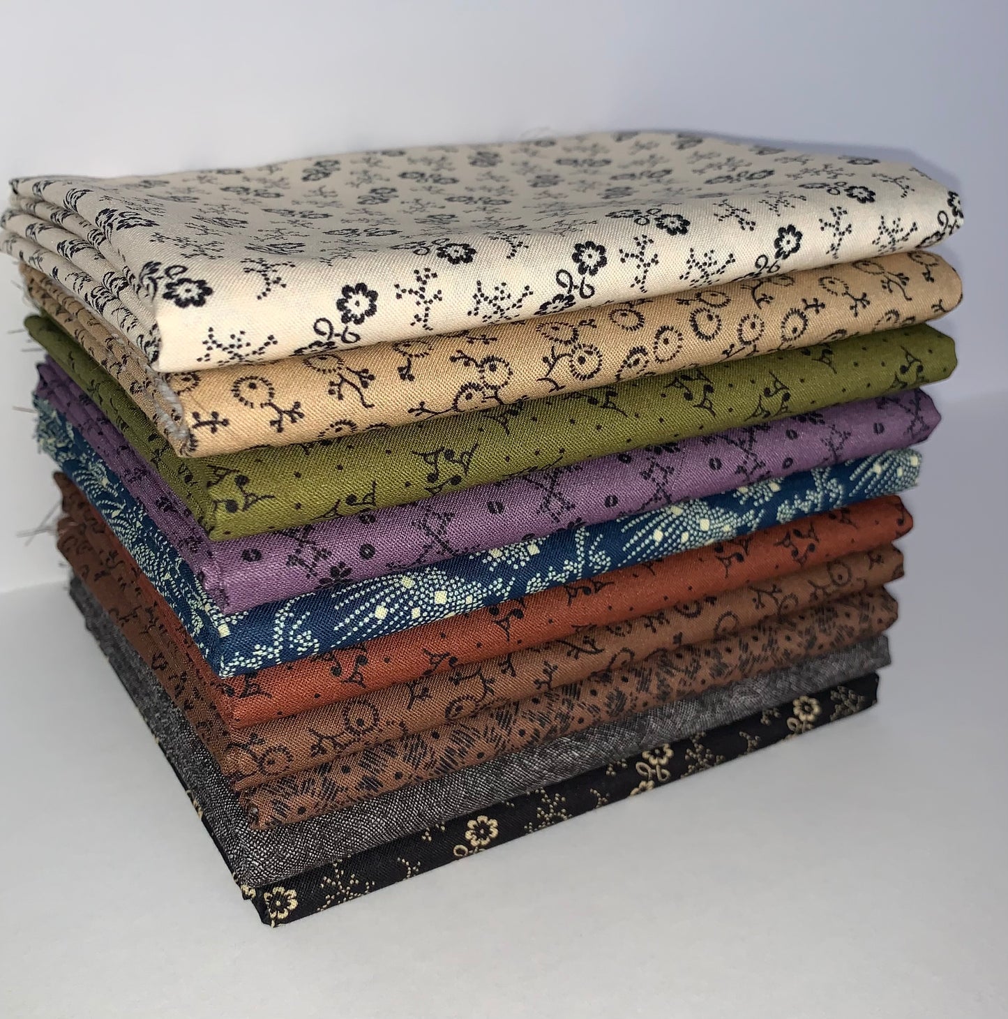Robert Kaufman "Stephenson County" (Col. 1) Half-Yard Bundle - 10 Fabrics, 5 Total Yards