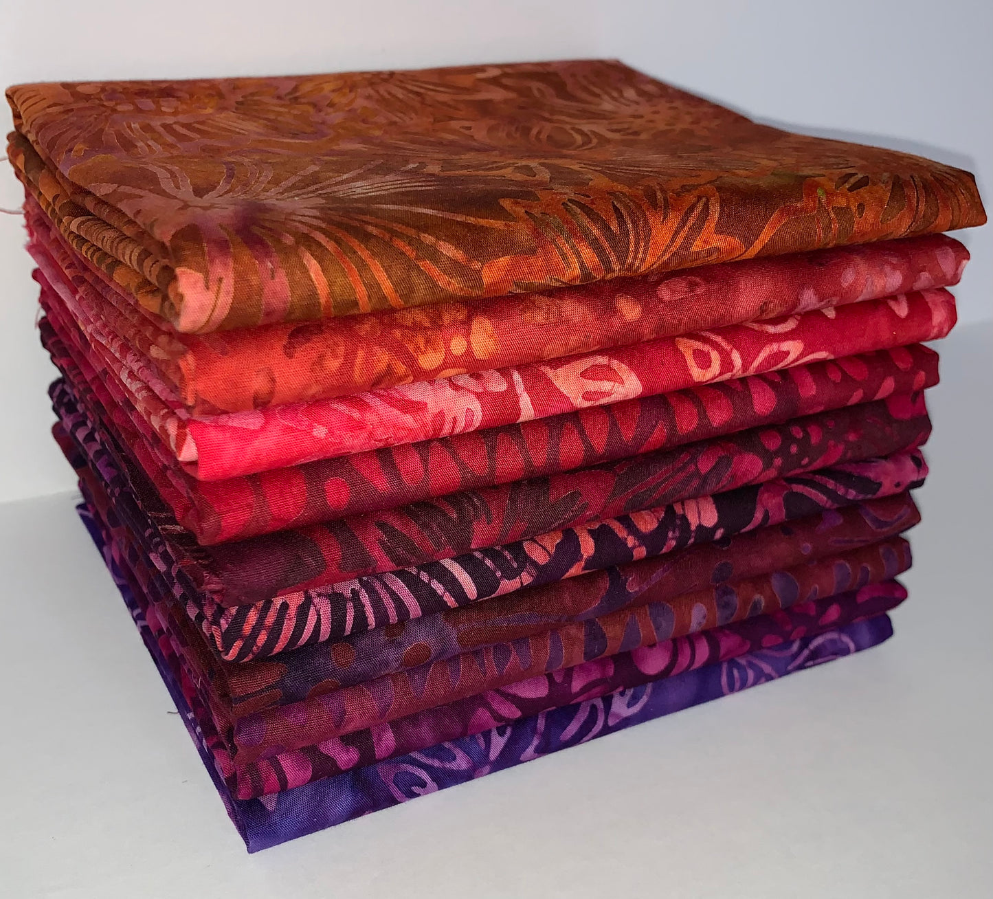 Robert Kaufman Artisan Batik "Sunrise Blossoms" Half-yard Bundle - 10 Fabrics, 5 Total Yards