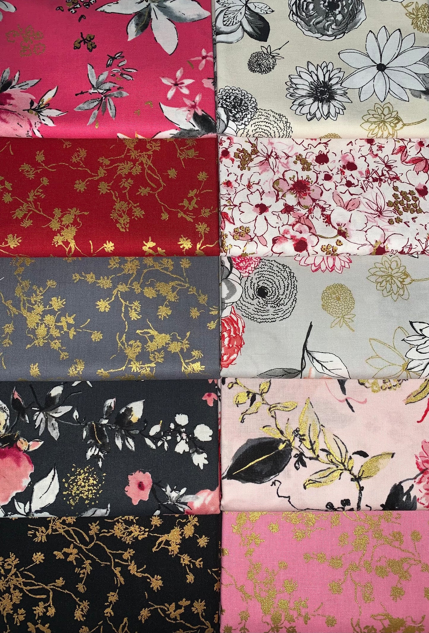 Robert Kaufman "Rosette" Half-Yard Bundle - 10 Fabrics, 5 Total Yards