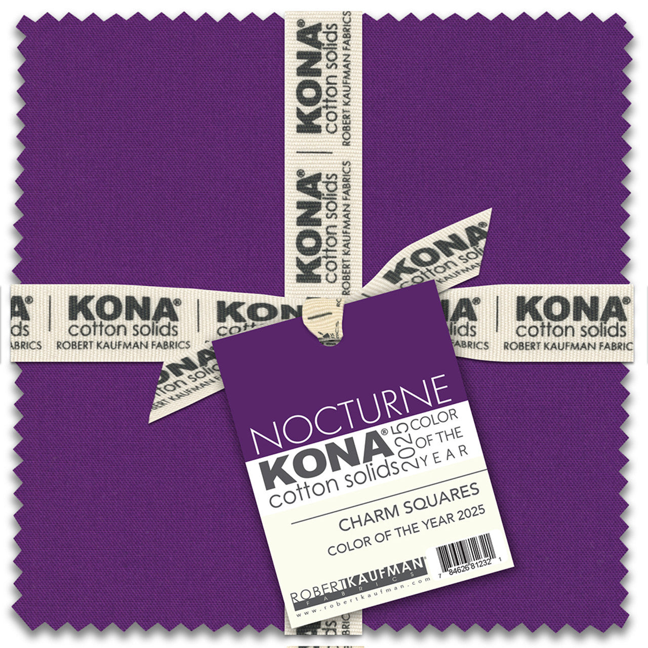 Charm Pack 5x5 Squares - Robert Kaufman Kona Solids Color Of The Year 2025 - Nocturne - 40 5" Squares
