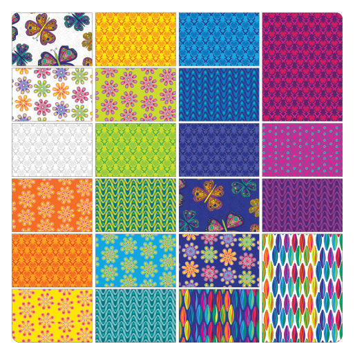 Charm Pack 5x5 Squares - Benartex Kaleidoscope - 40 5" Squares