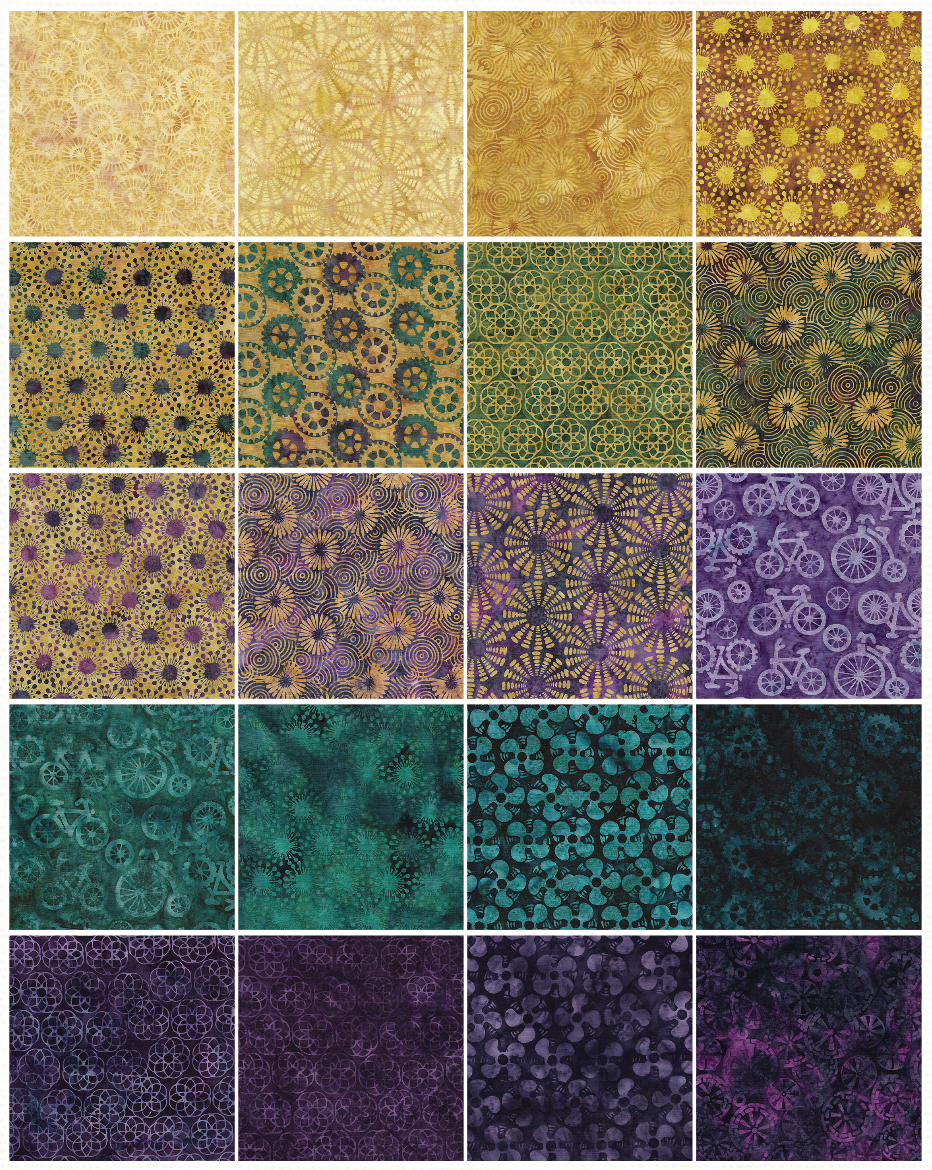 Island Batik - Local Motion - 20 Fabrics, 40 Total Strips