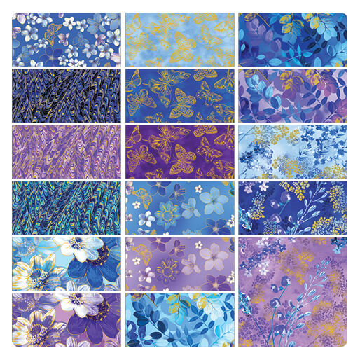 Charm Pack 5x5 Squares - Benartex Metallic Impressions - 40 5" Squares