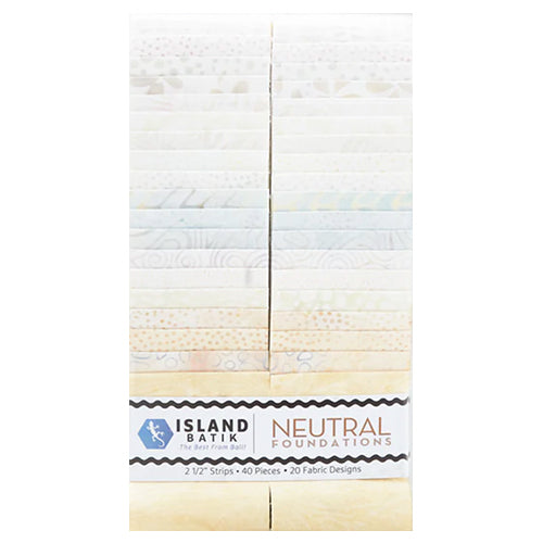 Island Batik - Neutral Foundations - 20 Fabrics, 40 Total Strips