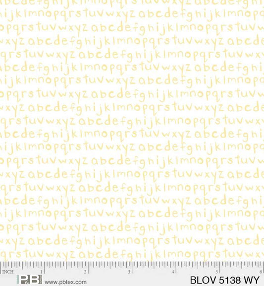 (5 yd) P&B Bunny Love Alphabet Yellow/White 05138-WY