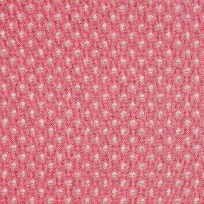 (5 yd) Marcus Fabrics Primrose Prints Geo Tulip Red R111266D