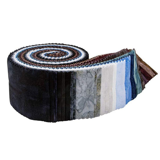 Riley Blake Quartz Crystals Expressions Batiks Hand Dyes - 40 Strip Rolie Polie