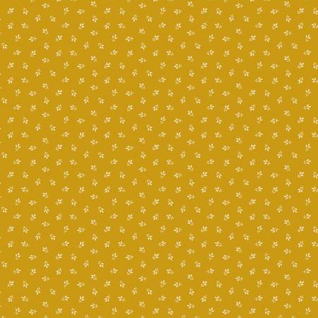 (4 yd) Marcus Fabrics Autumn Delight Pieceful Gathering R110930D-Gold Tri Leaf