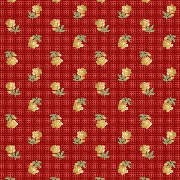 (4 yd) Marcus Fabrics Villa Floral Red R220479