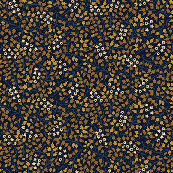 (2.5 yd) Marcus Fabrics Starfall R751007D Navy Star Vine