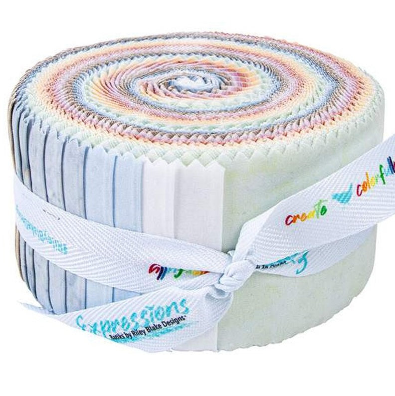 Riley Blake Cotton Candy Hand-Dyes Batiks - 40 Strip Rolie Polie